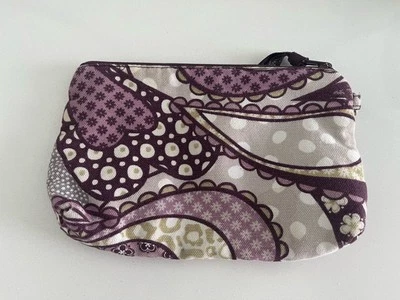 Thirty-One Mini Zipper Pouch Purple Patchwork Paisley - Image 1 of 4