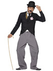 Comedy Charlie Chaplin 1920's Silent Movie Star Suit Fancy Dress Costume