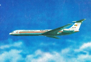 Romania, 1980's, Vintage Greeting Postcard - IL-62 Aircraft, TAROM Airlines - Picture 1 of 2