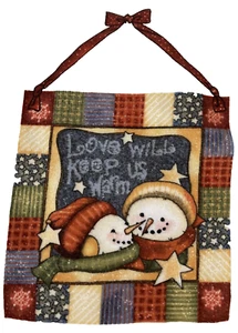 Vtg Rare Daisy Kingdom Frosty Friends Door Banner Fabric panel #0623 - Picture 1 of 3