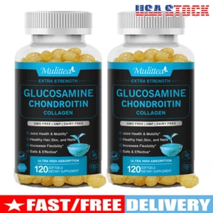 Glucosamine Chondroitin MSM Collagen Capsules 2*120,Support Skin Bone Joints - Picture 1 of 8