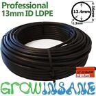Black LDPE Pipe 13mm ID, 16mm OD Garden Supply Water Irrigation Drip 100m - 400m