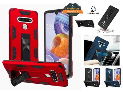 For LG 2020 Hybrid Rugged Shockproof Rubber Case Stand Cover fit Magnet Mount - Image 1 of 4