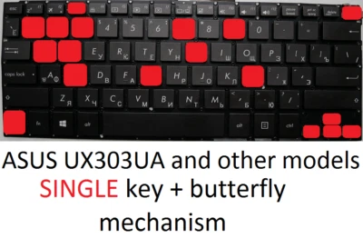 Keyboard key + hinge for ASUS UX303UA and other models with TYPE A36 hinge US/RU - Image 1 of 4