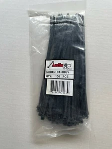 8” Cables Ties - 500 Ties Black Color - Model CT-8BUV Great Condition - Bild 1 von 2