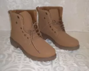 Wander- oder Kampfstiefel Gr. 10 M goldbraun ROUGE Label Kunstleder BIN03 - Bild 1 von 7