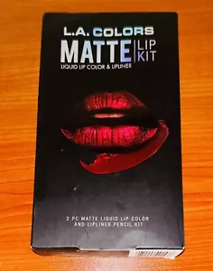 L.A.Colors Matte Lip Kit Duo - Vamp'd Out New In Box Liquid Lip Color And Liner - Picture 1 of 3