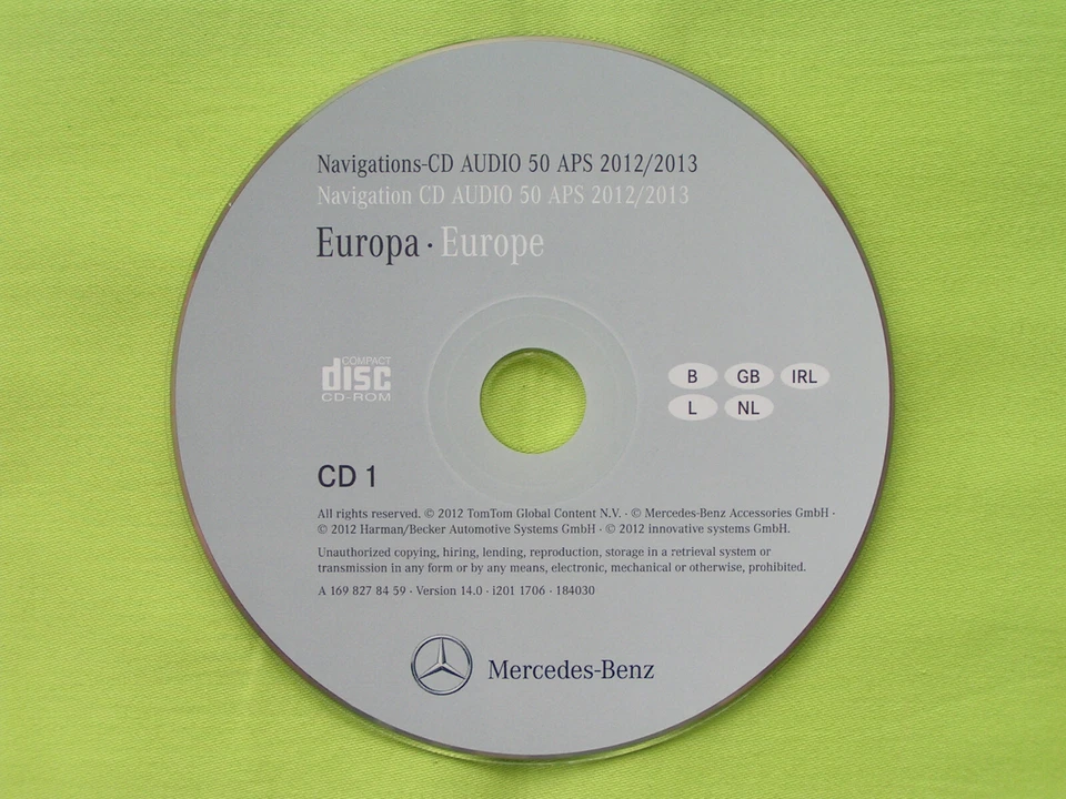 CD NAVIGATION MERCEDES BENZ AUDIO 50 APS BENELUX 2013 A B C GL M R VIANO NTG 2 - Bild 1 von 2
