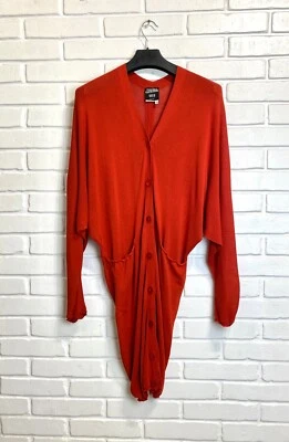 Jean Paul gaultier Maille femme dress cardigan SZ XS-M red Oversized knit BUTTON - Image 1 of 4