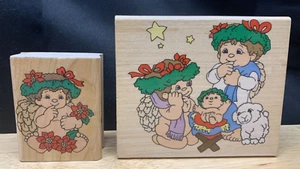 2 Dreamsicles Christmas Cherub & Nativity Inkadinkado Wood Mounted Rubber Stamps - Picture 1 of 13