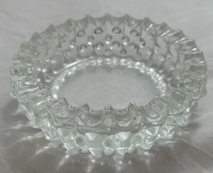 Vintage Clear Glass Ashtray – Ridged Mid-Century Style – Catchall Trinket Dish - Picture 1 of 10