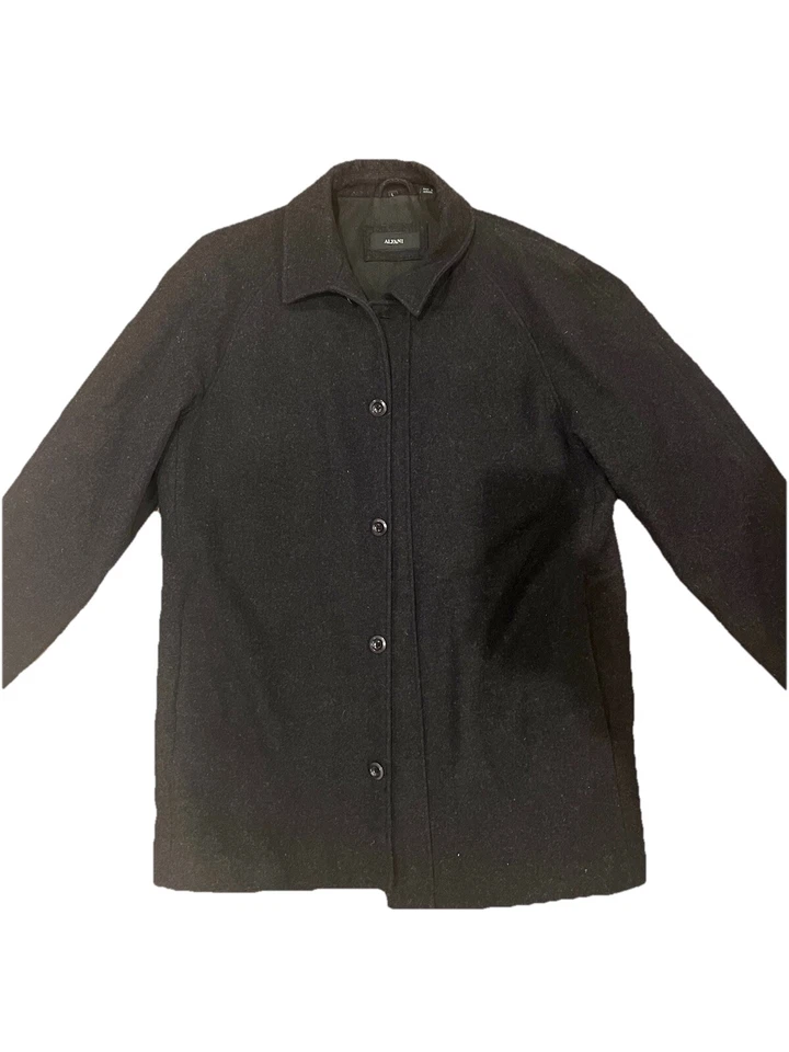 Abrigo Alfani Negro Lana Guisante 3/4 Largo Chaqueta Hombre’s Grande Foto 1 de 4