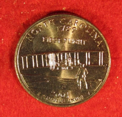 2001 D Denver North Carolina State Clad Quarter - UNC - Bright Silver Color - Image 1 of 3