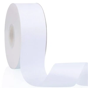White 2" X 50 Yards Solid Color Double Faced Grosgrain Ribbon for Gifts Wrapp... - Picture 1 of 7
