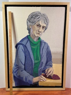 SUPER Art Deidre Scherer - ORIGINAL Hilo sobre Tela FIRMADO - Autorretrato Foto 1 de 4