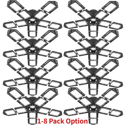 8 Pack 1000W Deformable LED Garage Light Bright Shop Ceiling Lights Fixture Bulb - Image 1 of 4