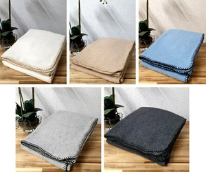 Luxury Plain Lambswool Throw Blanket Various Colours Ideal Gift - Picture 1 of 6