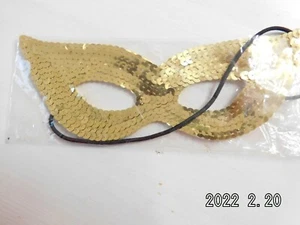 Deko-Maske/Karneval/Pailetten/gold/Augenmaske - Bild 1 von 3