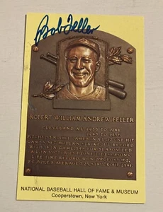 Bob Feller Auto Signed HOF Postcard Cleveland Indians - Picture 1 of 1