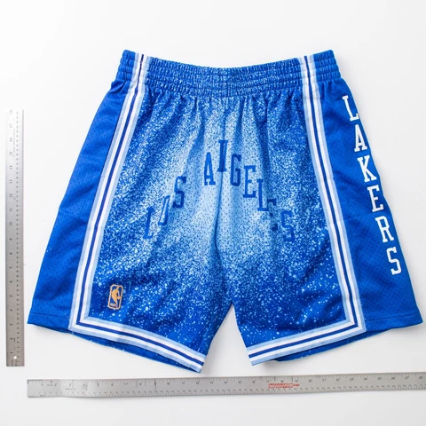 New Mitchell & Ness Re-Take Gradient NBA Swingman Shorts 1996 LA Lakers Sz Large Cover