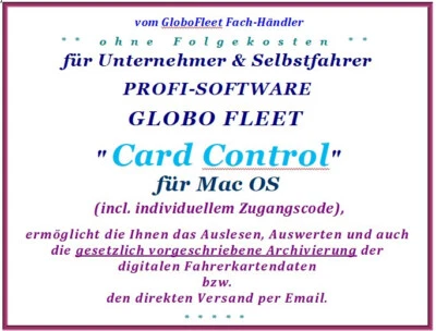 für Unternehmer, dig. Fahrerkarte archivieren, Globo Fleet CC-Set - für MAC OS - Bild 1 von 3