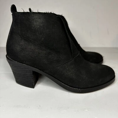 Botas al tobillo Eileen Fisher para mujer Murphy Intaglio tacón de cuero negro talla 5,5 Foto 1 de 4