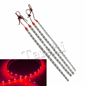 4pcs 12V Car Motor Flexible LED Light Strip Waterproof 30cm Red Color High Power - Picture 1 of 4