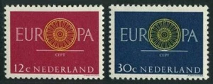 Netherlands 385-386, hinged. Michel 753-754. EUROPE CEPT-1960, 19-Spoke Wheel. - Picture 1 of 1