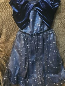 Navy Glitter Party Holiday Dress w/ Shrug- Jona Michelle- Size 10 Girls - Picture 1 of 4
