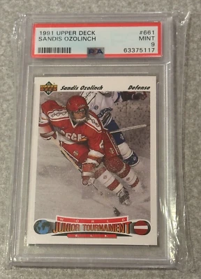 1991 UPPER DECK #661 SANDIS OZOLINCH Rookie Card RC PSA 9 MINT - Image 1 of 2
