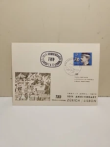 TAP Zürich Lissabon 1977 gestempelt 10 Jahre Brief - Bild 1 von 6