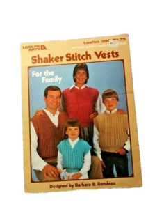 Chalecos Leisure Arts Shaker Stitch Family De Colección 1985 Barbara Rondeau Folleto # 390 - Imagen 1 de 2
