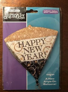 NEW Year Diamondz New Year Sparkle Foil Balloons 15"/38cm w x 17" Brand New - Picture 1 of 4