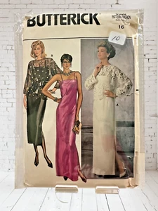 Top y vestido de noche formal Butterick 6950 talla 16 de colección años 80 sin cortar - Imagen 1 de 2