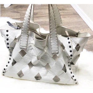 FALOR FIRENZE Italia White Leather Tote Bag F2120 - Picture 1 of 12