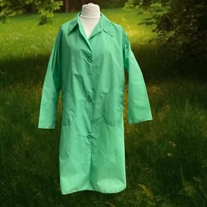 "Impermeable vintage verde Pakamac 100 % nailon crujiente Mac pecho unisex 46""" - Imagen 1 de 3