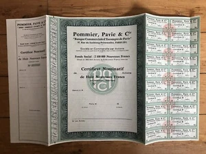 POMMIER, PAVIE & Cie, "Banque Commerciale d'Escompte de Paris" (A) - Imagen 1 de 1