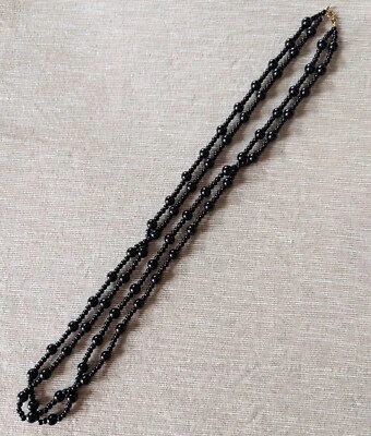 Trifari Collana con Perle di Lucite Nere - Immagine 1 di 4