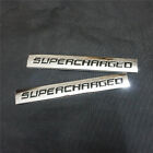 2x Silver Chrome Black Supercharged Metal Emblem Decal Badge Sticker Motor Sport