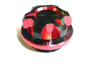 Kawasaki GPZ500 1994-onwards OIL FILLER CAP CNC RED DUAL ANODISED CROSS DRILL - Picture 1 of 11