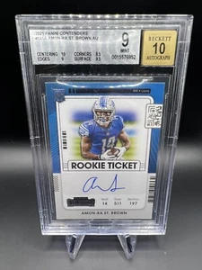 2021 Amon-Ra St Brown RC Auto Contenders Optic Rookie Ticket #131 BGS 9/10 LIONS - Picture 1 of 2