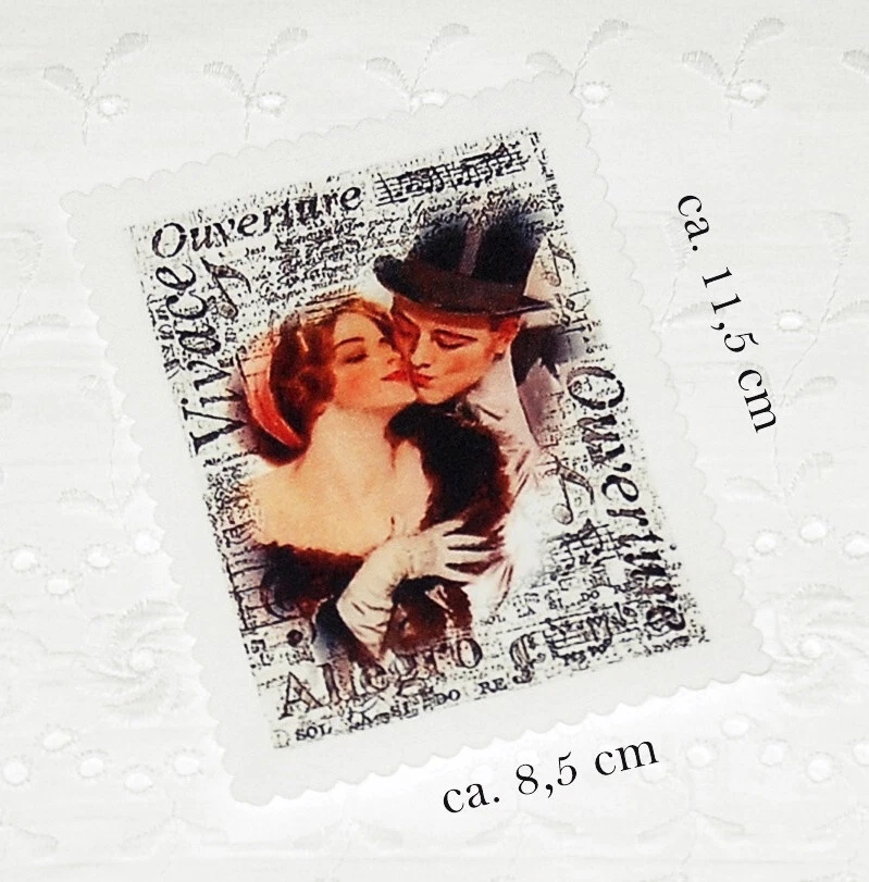 Applikation nostalgische Aufnäher Patch Hochzeit Wedding Liebspaar Vintage No. 6 - Bild 1 von 1