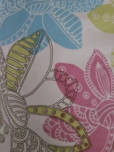 Roxy - Duvet Pink Flowers Border Button Closure- Twin Size - Picture 1 of 7