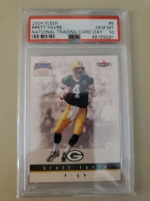 2004 Fleer Brett Favre card #5 NATIONAL TRADING CARD DAY graded PSA 10  - Image 1 of 2
