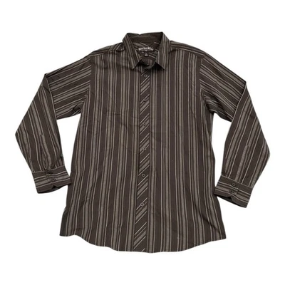 Anchor синий винтажный коричневый в полоску мужской рубашка на пуговицах - размер большой - Изображение 1 из 4