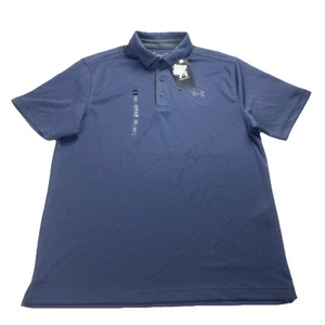 Under Armour Men’s 2XL UA Tech Polo Performance Golf Tee Loose-Fit Blue Gray NWT - Picture 1 of 6