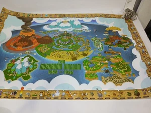 Poster Vintage SUPER MARIO WORLD Yoshi's Island Mappa Nintendo 24x16 Lucido - Foto 1 di 12
