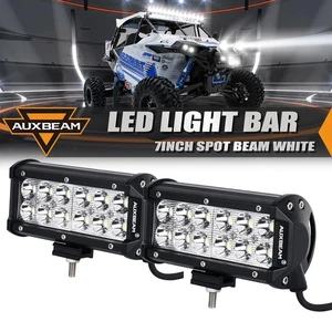 AUXBEAM Pair 7" Inch Dual-Row LED Work Light Spot Beam Offroad Driving ATV UTV - Picture 1 of 12