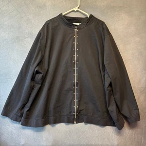 Liz & Me Sport Jacket Plus Size 5X 34/36 Mandarin Collar Crystal Studs Full Zip - Picture 1 of 9