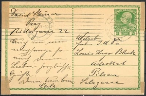 AUSTRIAN IMPERIO 1909 Tarjeta de papelería postal 5 Heller verde - Franz Josef I. - Imagen 1 de 2